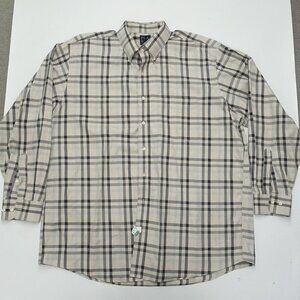 Jos. A Bank Button Down Shirt Men's Size X-Large Beige Collared Long Sleeve
